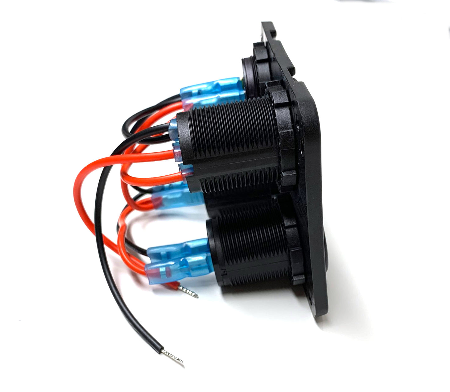 12V 4 in 1 Power Panel; Dual USB, 12V Socket, LED Voltmeter, Power Outlet