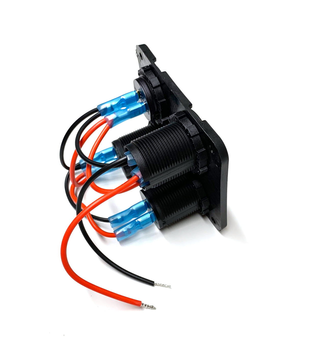 12V 4 in 1 Power Panel; Dual USB, 12V Socket, LED Voltmeter, Power Outlet