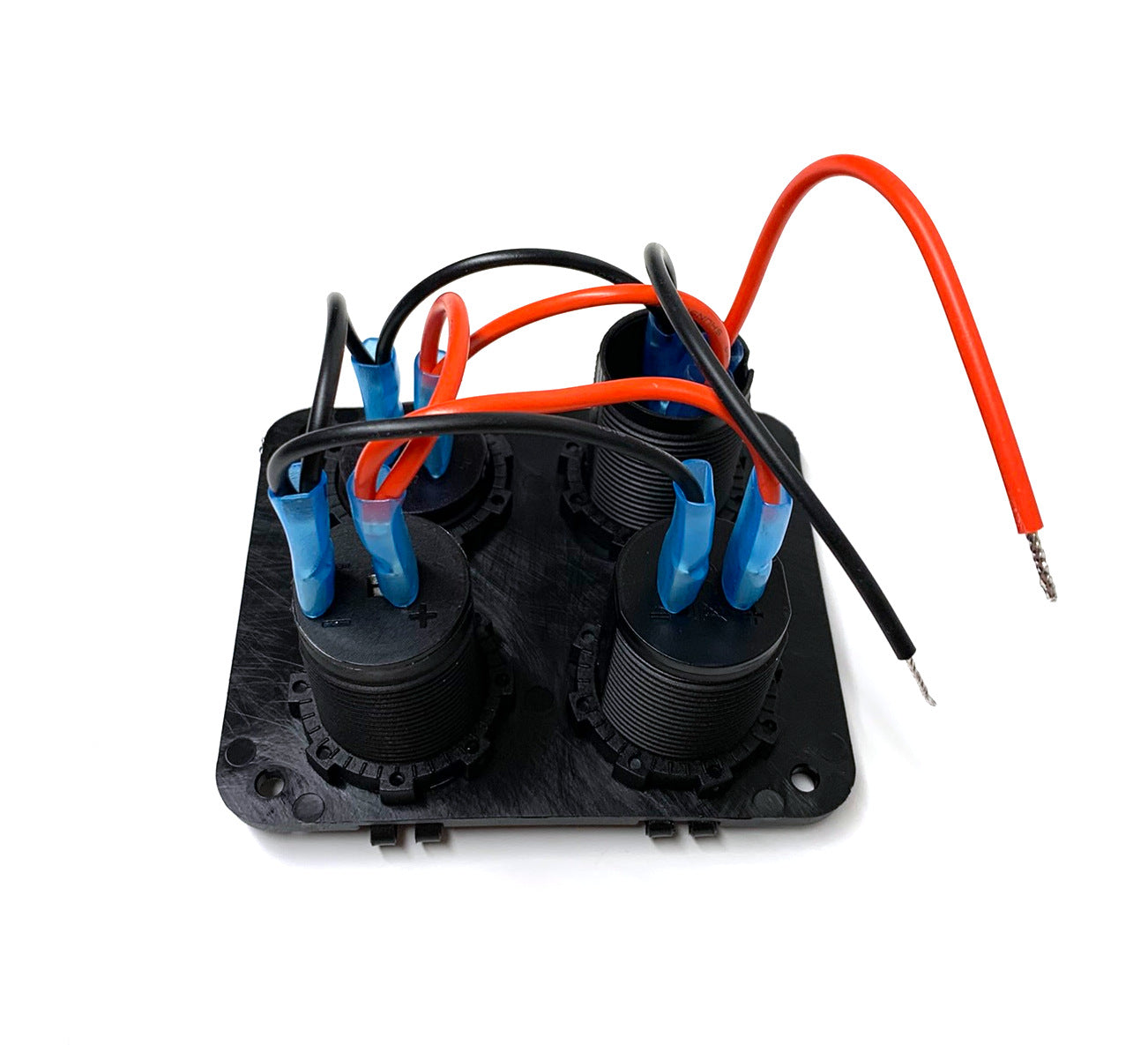 12V 4 in 1 Power Panel; Dual USB, 12V Socket, LED Voltmeter, Power Outlet