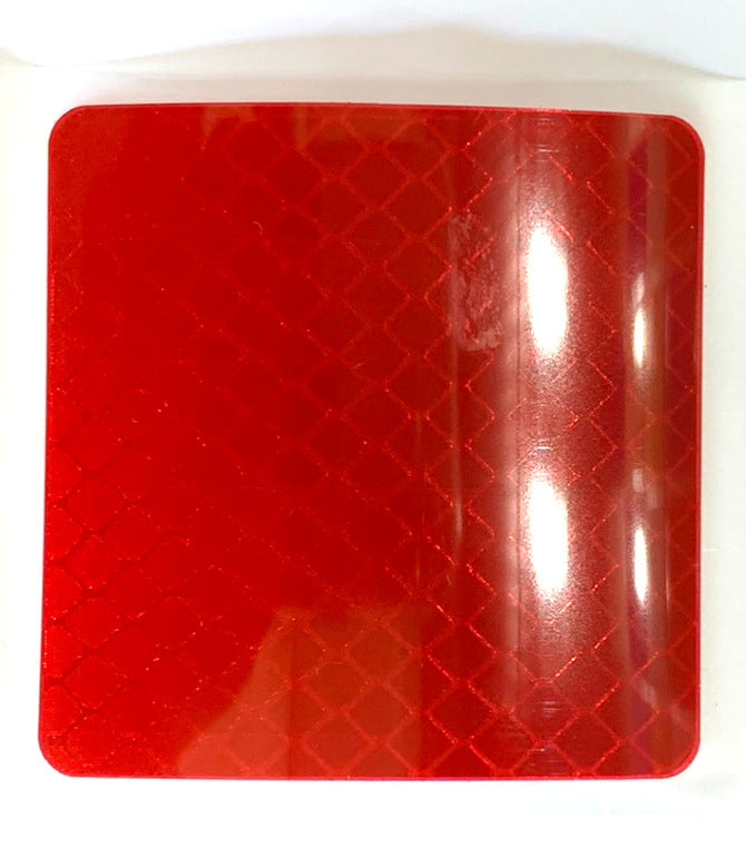 6x Red Reflective, Self Adhesive Squares Highly Reflective Marker Stickers.