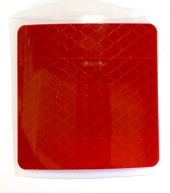 6x Red Reflective, Self Adhesive Squares Highly Reflective Marker Stickers.