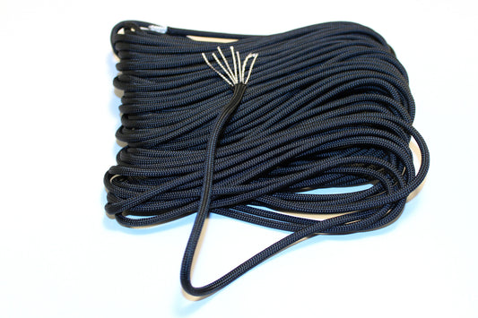 50ft x 3mm Black 550 Paracord