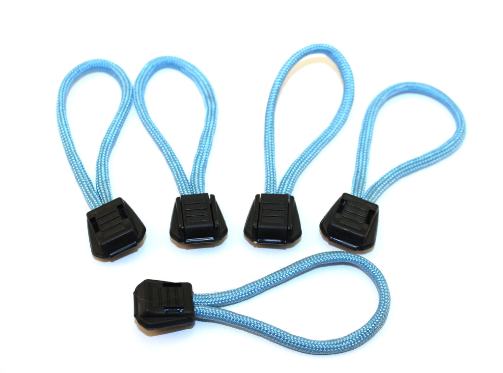 Paracord Zipper Pulls w/ plastic pull - qty 3 OR 5 - Made in USA 550  Paracord
